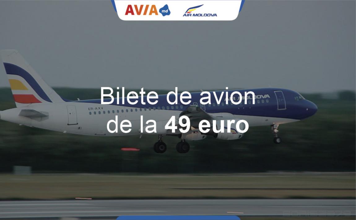 Air Moldova vă aduce bilete de avion la super preţ de la 49 euro